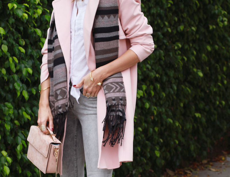 how to style a pink coat by Louise Roe