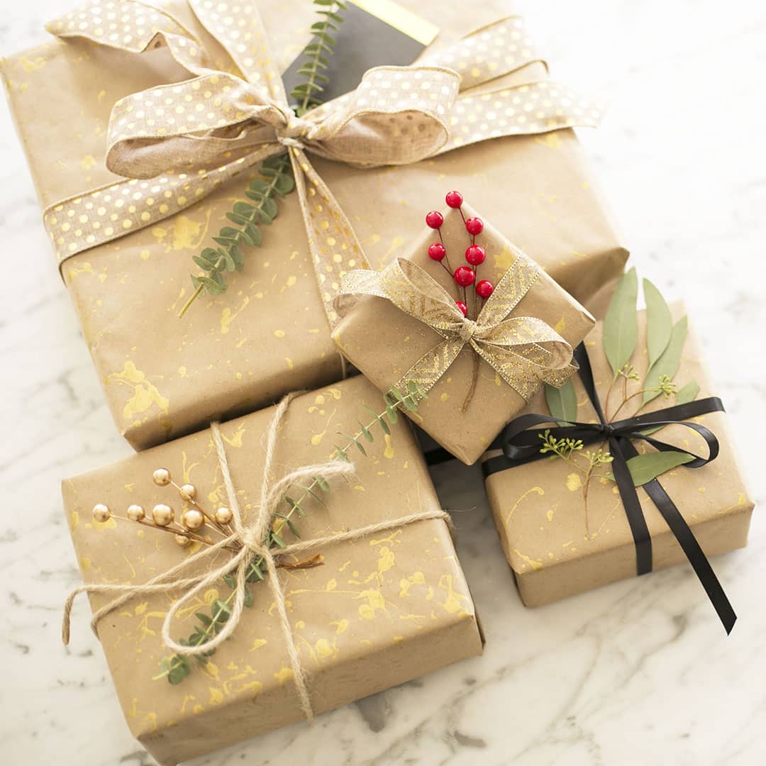 Gold Splatter Wrapping Paper