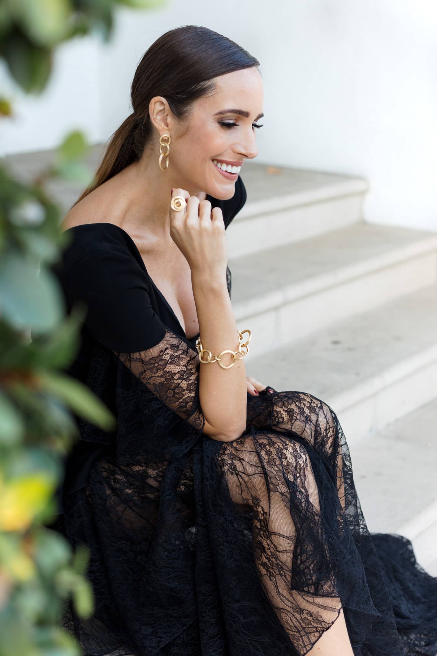 Louise Roe wearing Marco Bicego jewelry to the Emmys