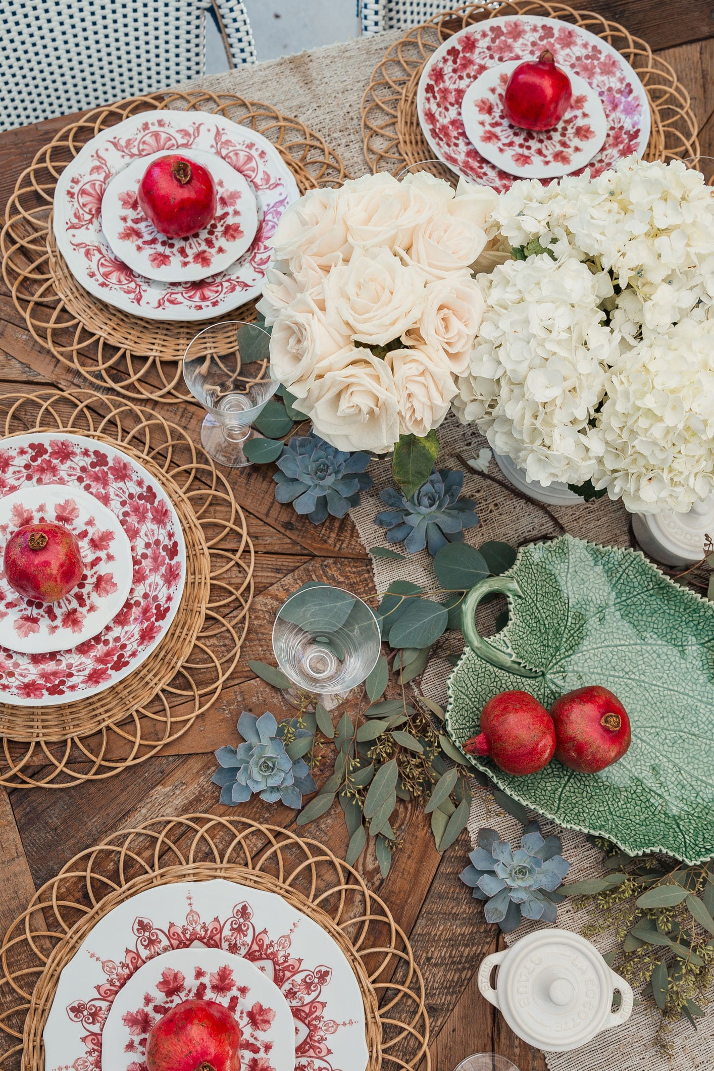Louise Roe dreamy pomegranate autumn tablescape for the holidays