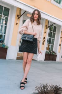 Louise Roe Wearing Stories Sweater And Mini Skirt In Beverly Hills